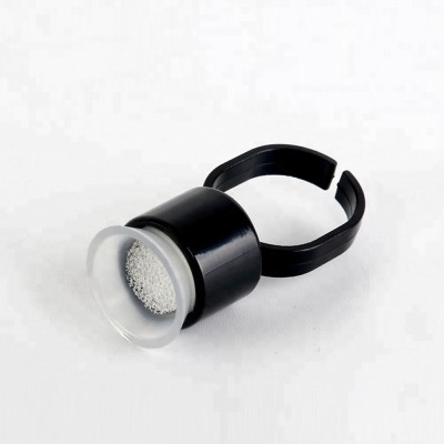 BerLin Black Plastic Disposable Tattoo Ink Ring Cups With Sponge